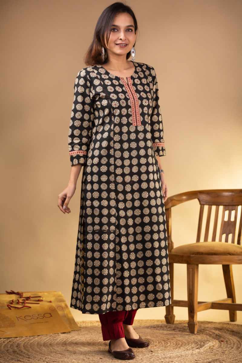 Image for Kusvaa Vcr174 Mishay Cotton Straight Fit Kurta Featured
