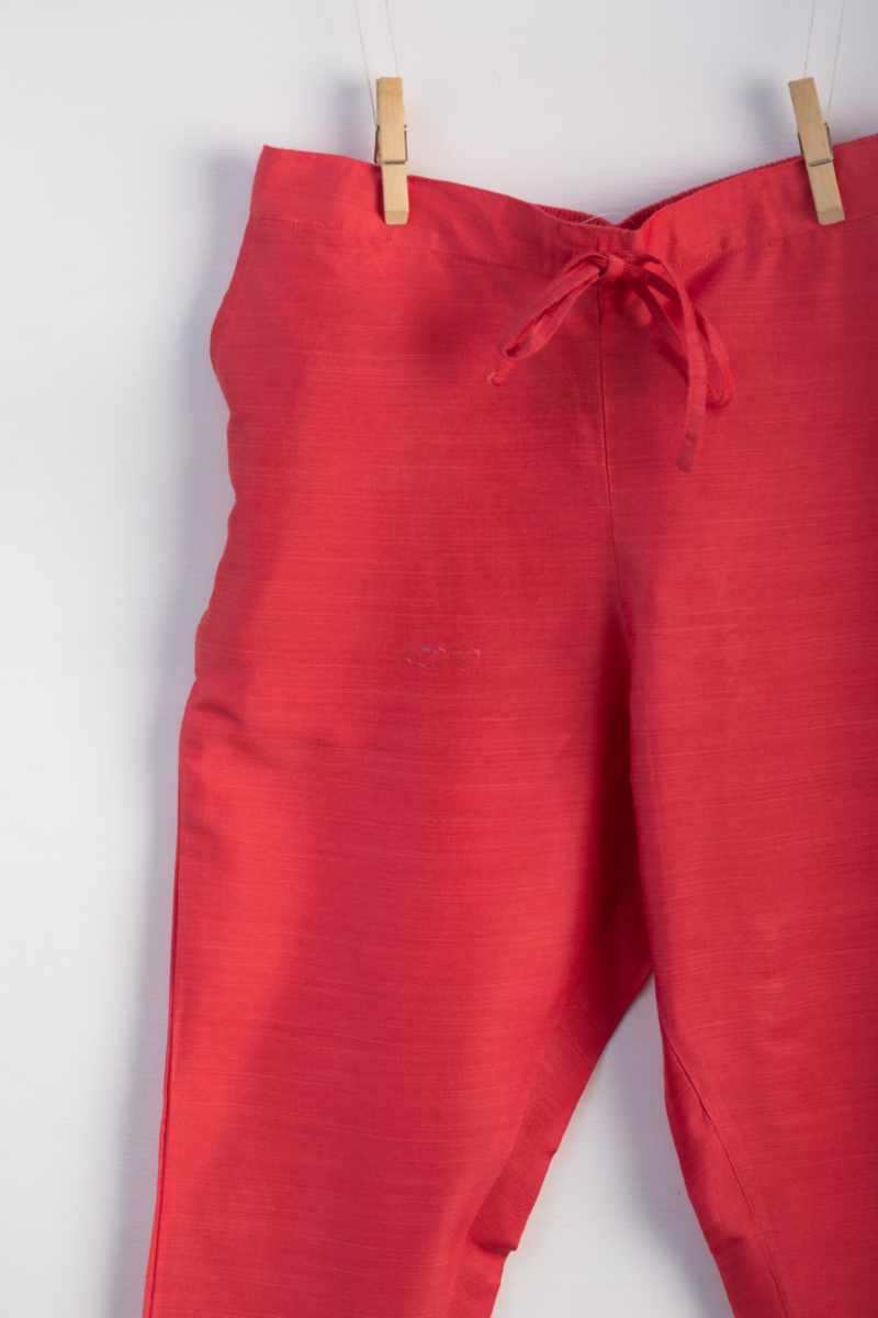 Image for Kusvaa Ws207p Cotton Silk Pants With Pocket D Peach Closeup New