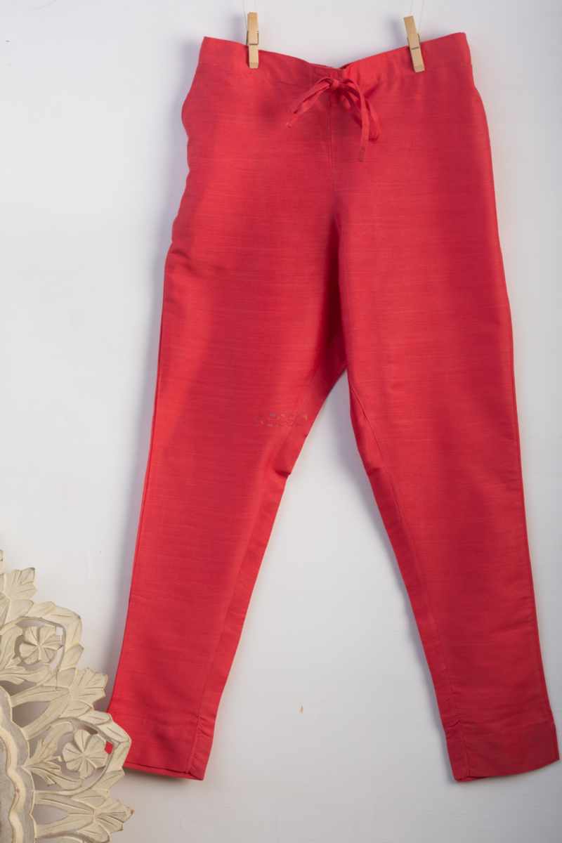 Image for Kusvaa Ws207p Cotton Silk Pants With Pocket D Peach Side New