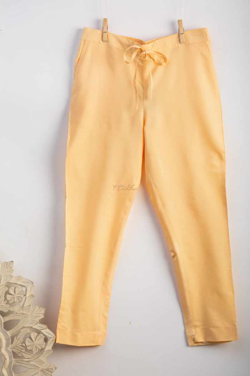 Image for Kusvaa Ws207p Cotton Silk Pants With Pocket Golden Sand Closeup 2 New