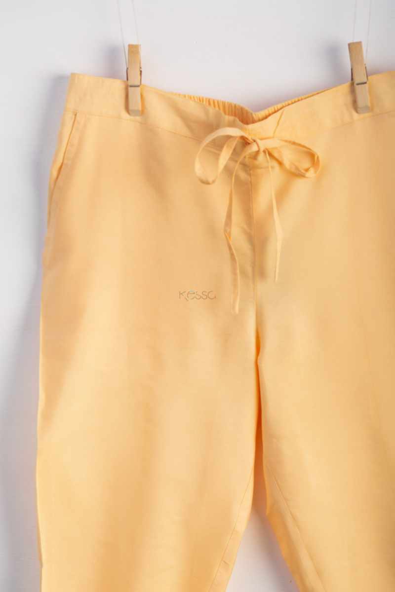 Image for Kusvaa Ws207p Cotton Silk Pants With Pocket Golden Sand Sitting New