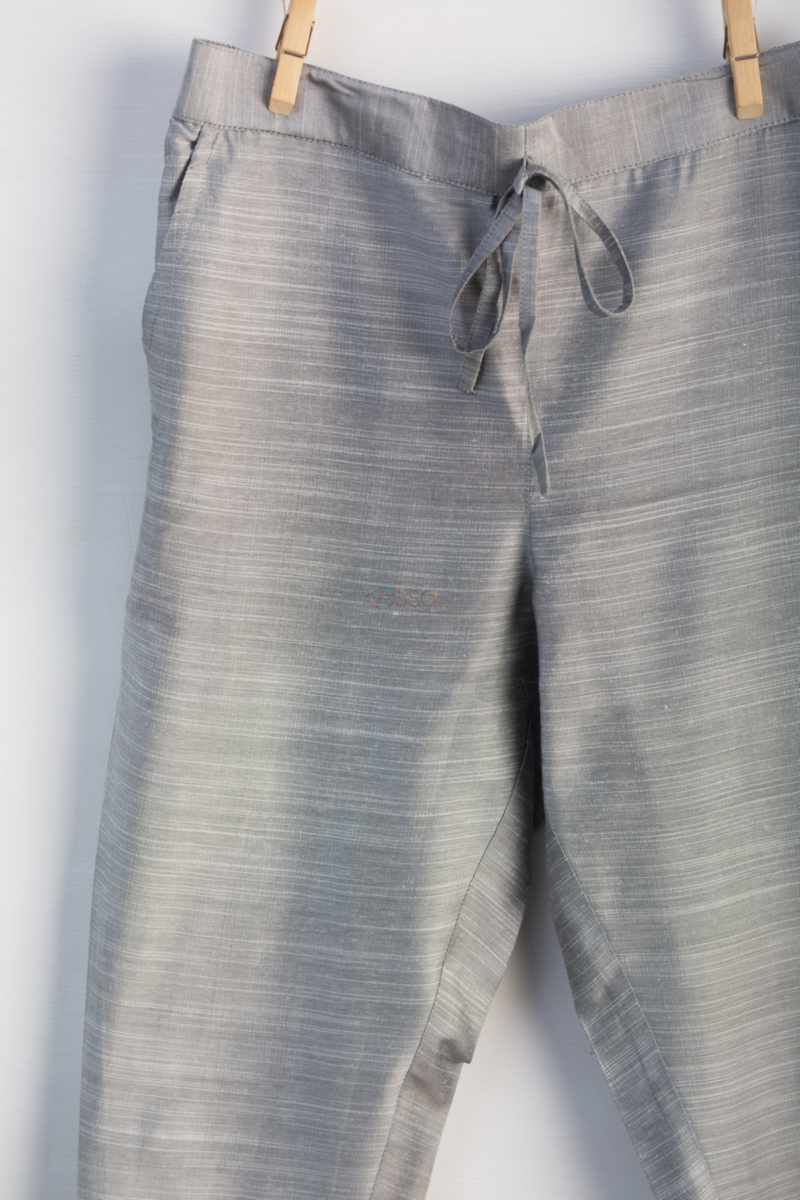 Image for Kusvaa Ws207p Cotton Silk Pants With Pocket Grey Closeup Newer