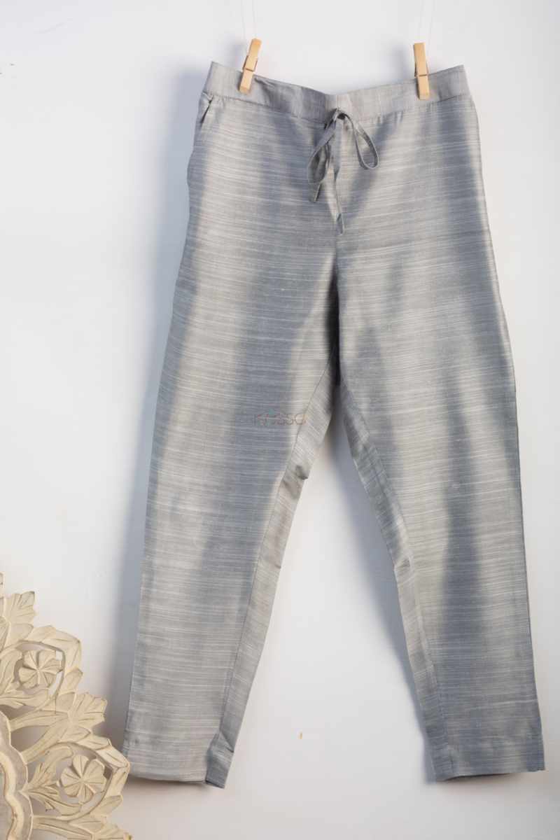 Image for Kusvaa Ws207p Cotton Silk Pants With Pocket Grey Side Newer