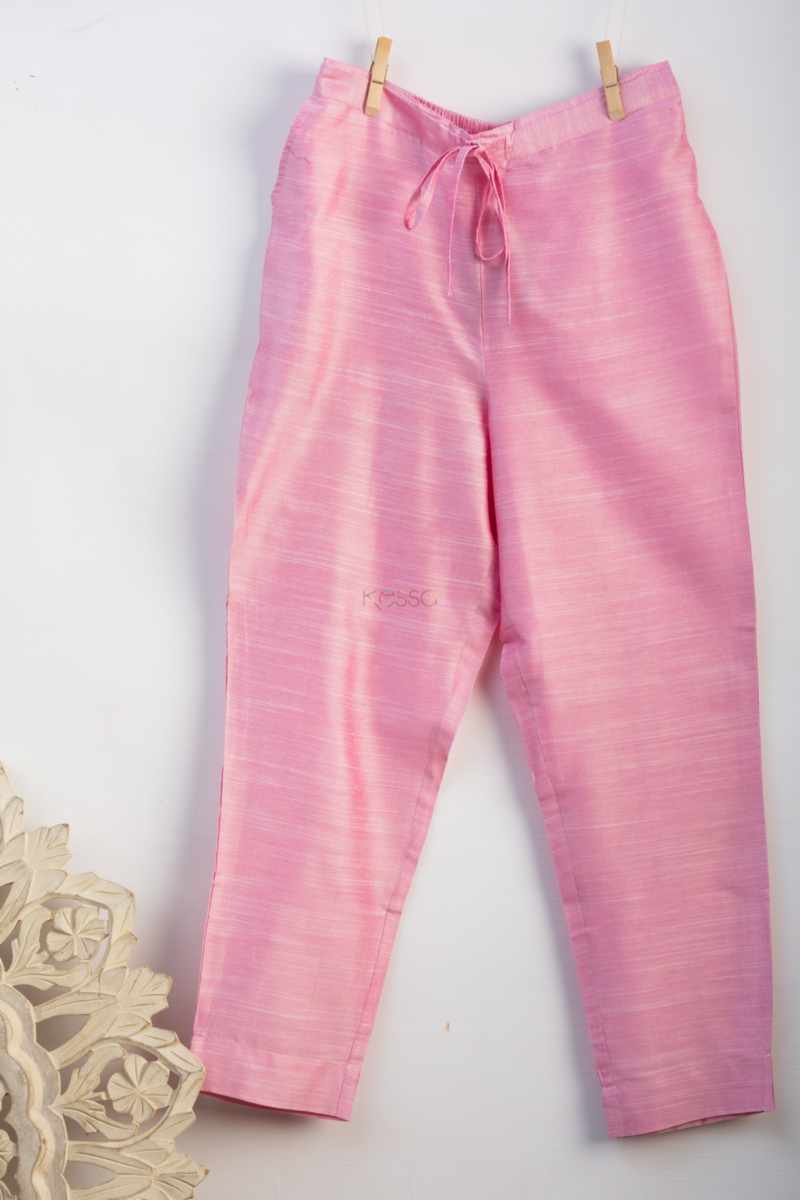 Image for Kusvaa Ws207p Cotton Silk Pants With Pocket Light Pink Closeup 2 New