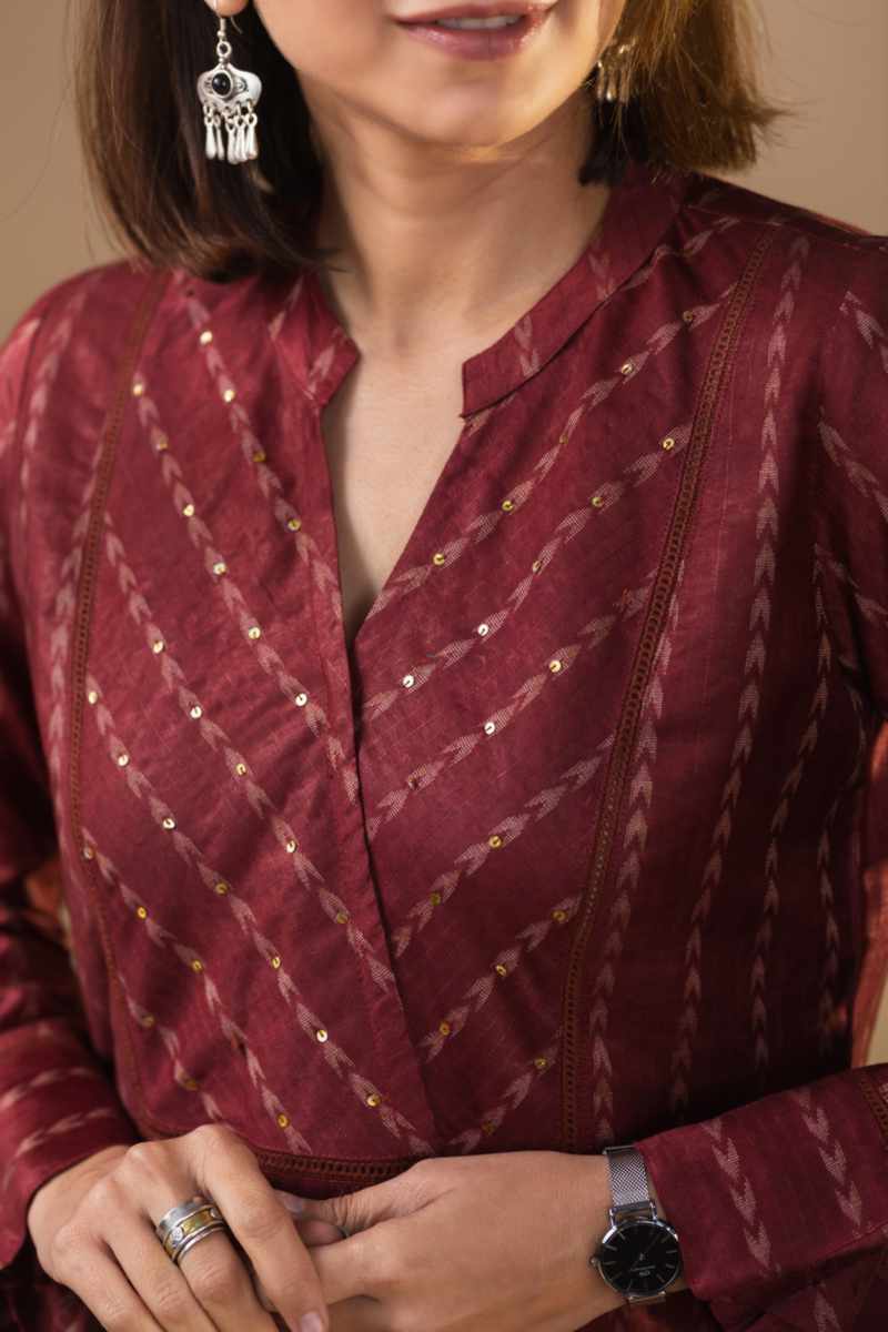 Image for Kusvaa Ws930 Vinaya Straight Fit Kurta Closeup
