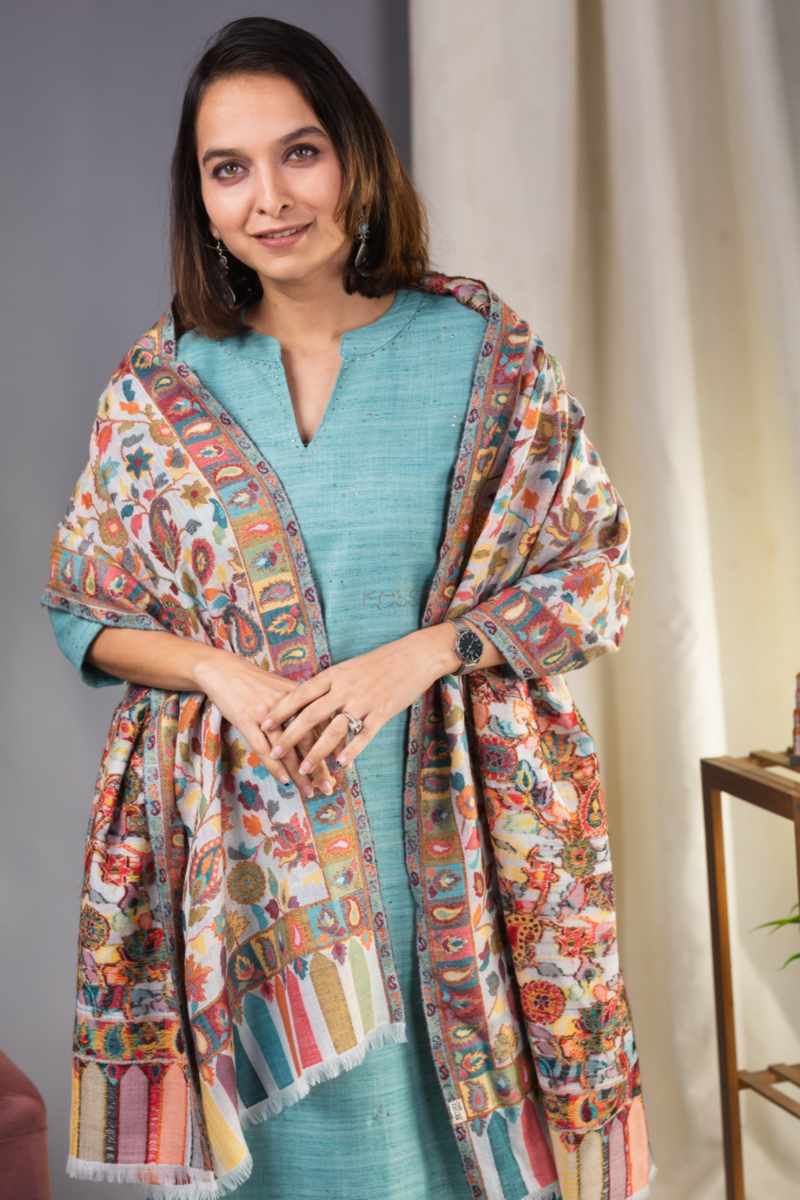 Image for Kusvaa Ws932 Tanuja Mahi Silk Kurta Closeup 2