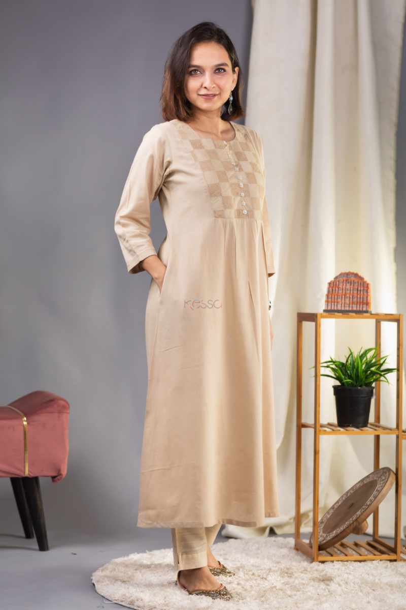Image for Kusvaa Ws952 Shruti Handloom A Line Kurta Side