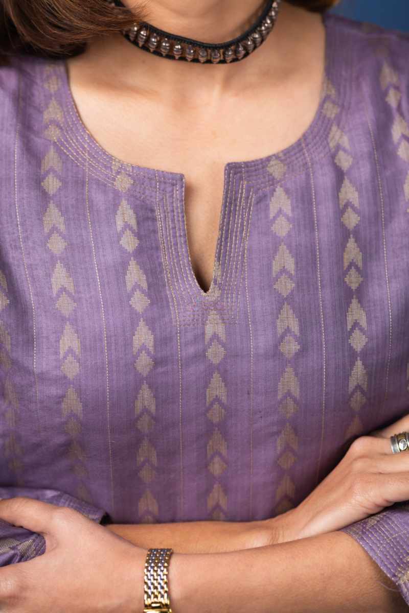 Image for Kusvaa Ws958 Jain Bhagalpuri Silk Short Kurti Closeup
