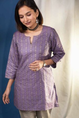 Image for Kusvaa Ws958 Jain Bhagalpuri Silk Short Kurti Featured