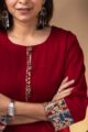 Image for Kusvaa Ws959 Tajanae South Cotton Short Kurti Closeup New