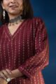 Image for Kusvaa Ws962 Kaur Bhagalpuri Silk Short Kurti Closeup 2 New