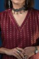 Image for Kusvaa Ws962 Kaur Bhagalpuri Silk Short Kurti Closeup New