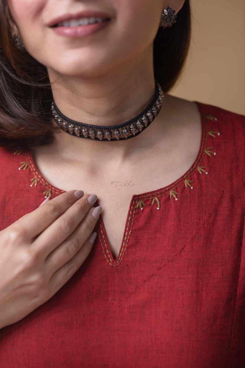 Image for Kusvaa Ws977 Kriti South Cotton Short Kurti Closeup