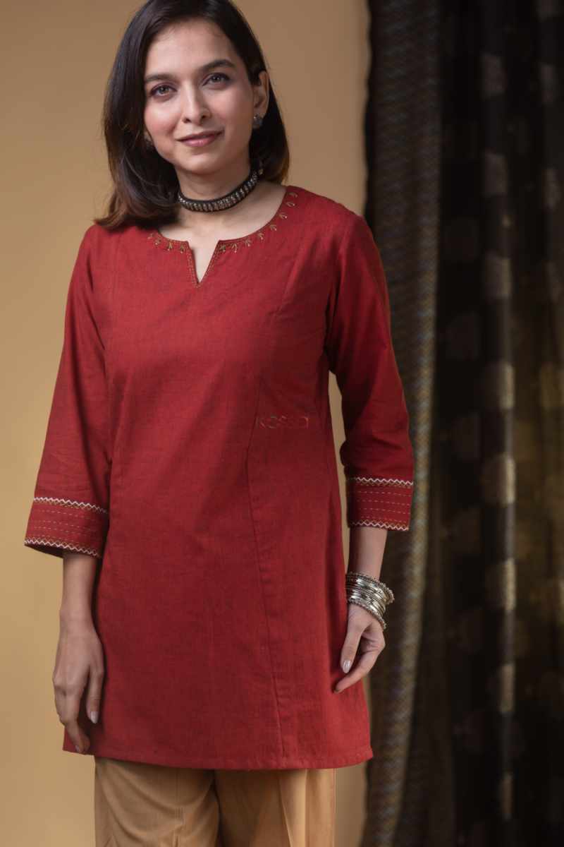 Image for Kusvaa Ws977 Kriti South Cotton Short Kurti Featured
