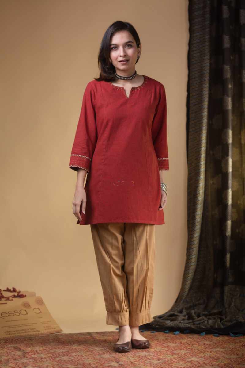 Image for Kusvaa Ws977 Kriti South Cotton Short Kurti Front