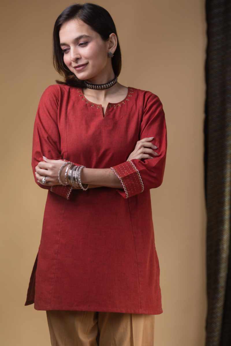 Image for Kusvaa Ws977 Kriti South Cotton Short Kurti Side