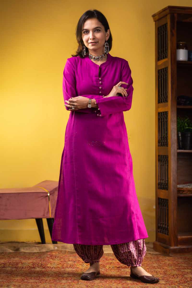 Image for Kusvaa Wsr355 Adita Kurta Pant Set Camel Featured New