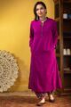 Image for Kusvaa Wsr355 Adita Kurta Pant Set Camel Front New