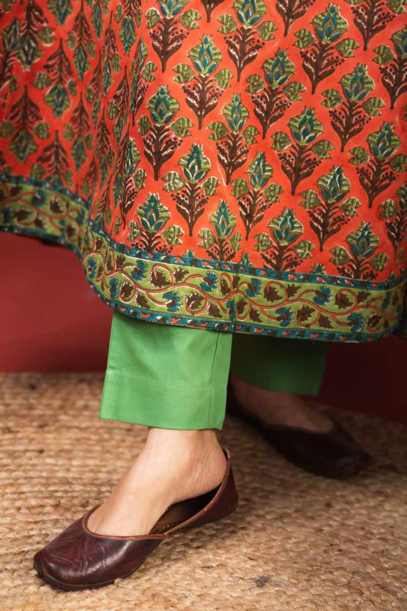 Image for Kusvaa Wsr361 Ihita Cotton A Line Kurta Closeup 2