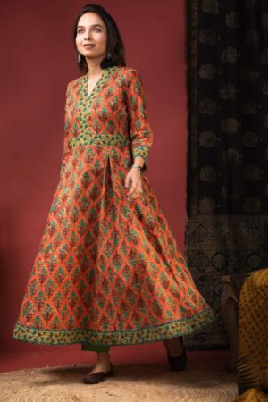 Image for Kusvaa Wsr361 Ihita Cotton A Line Kurta Featured