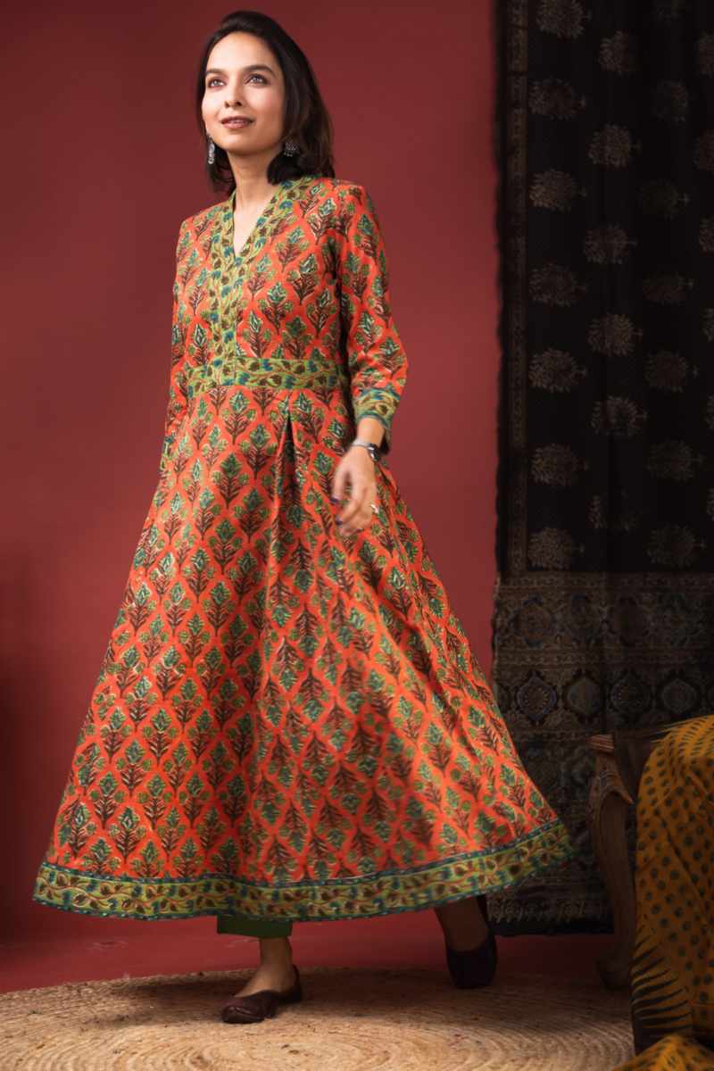 Image for Kusvaa Wsr361 Ihita Cotton A Line Kurta Featured
