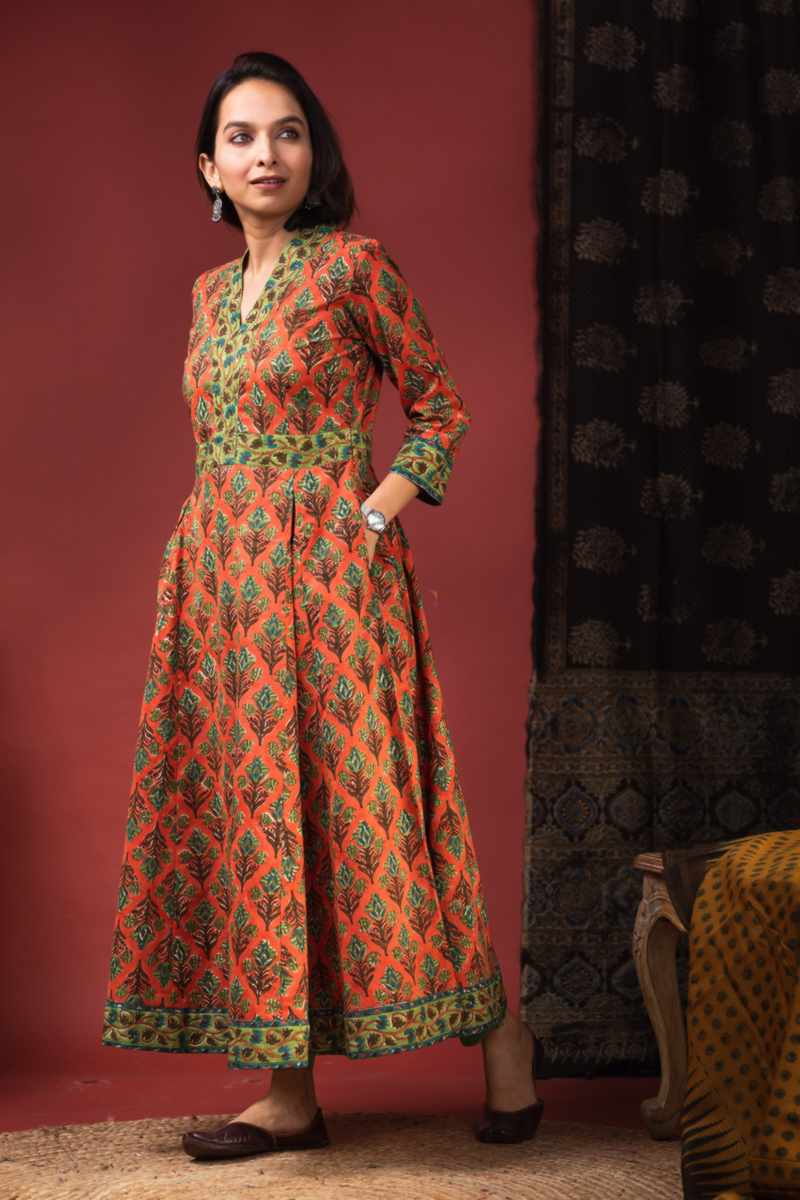 Image for Kusvaa Wsr361 Ihita Cotton A Line Kurta Side
