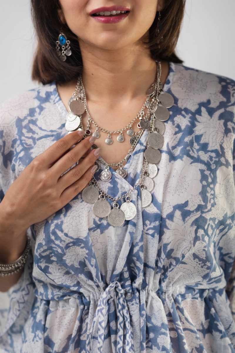 Image for Kusvaa Anuk08 Suhana Cotton Kaftan Closeup