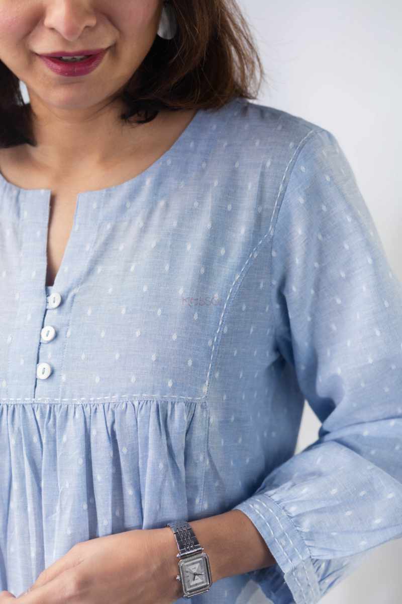Image for Kusvaa Avdaf203 Akshiti Cotton Dobby Kurta Closeup