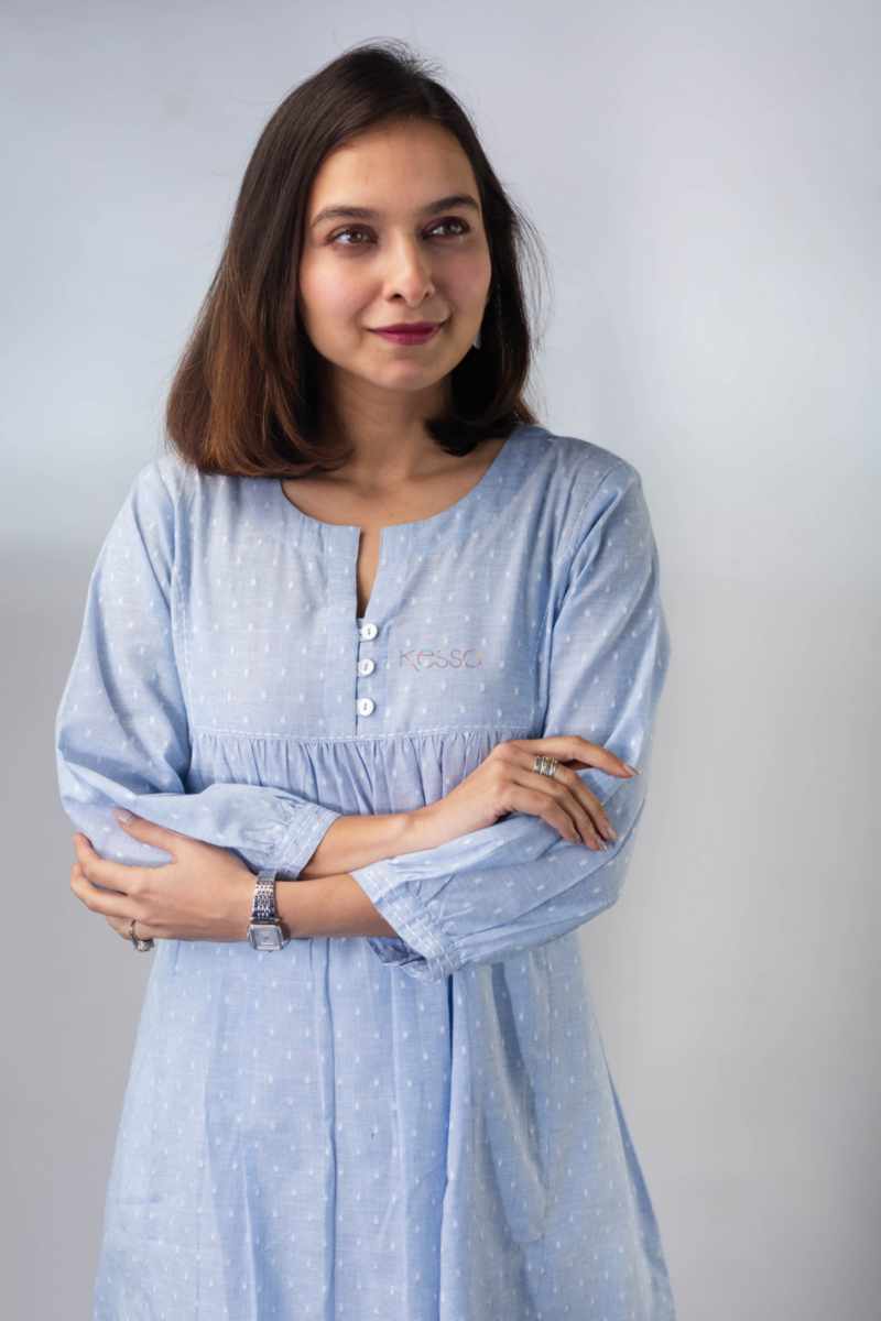 Image for Kusvaa Avdaf203 Akshiti Cotton Dobby Kurta Side