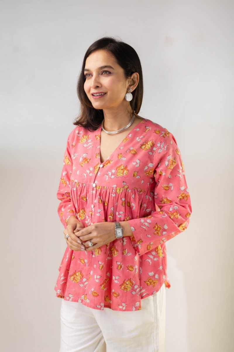 Image for Kusvaa Bpr19 Ashni Short Block Print Kurti Featured New