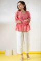 Image for Kusvaa Bpr19 Ashni Short Block Print Kurti Front New