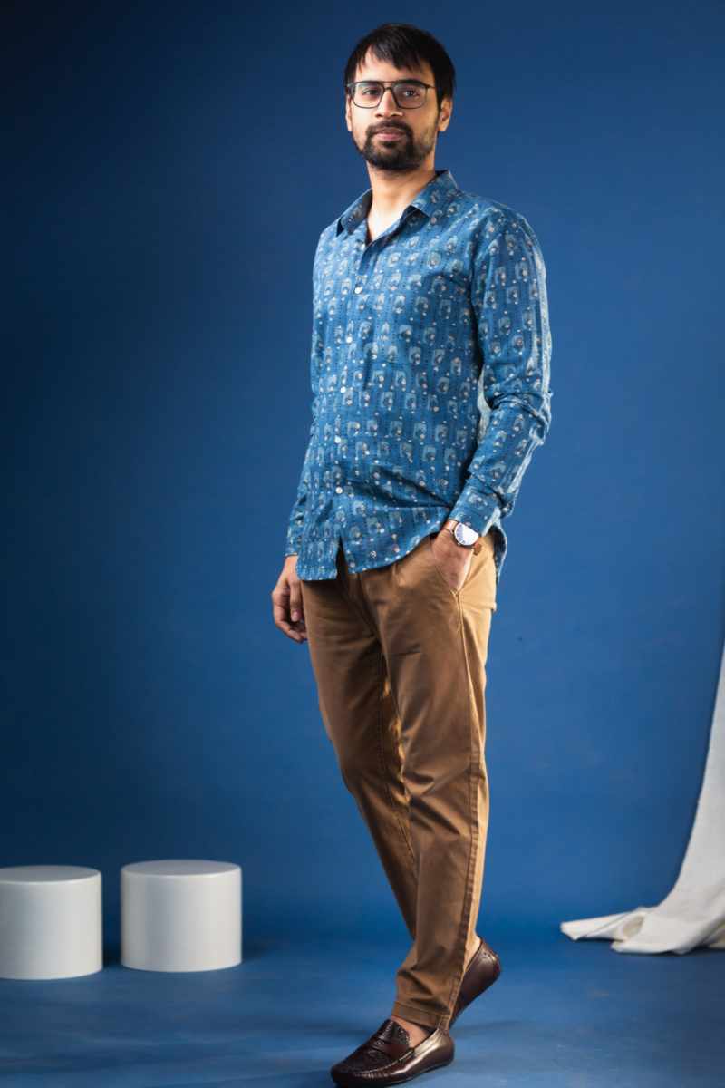 Image for Kusvaa Bpr24 Kastuv Block Print Men Shirt Front