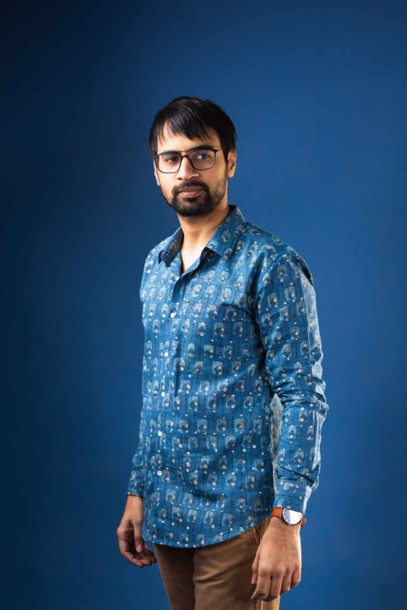 Image for Kusvaa Bpr24 Kastuv Block Print Men Shirt Side