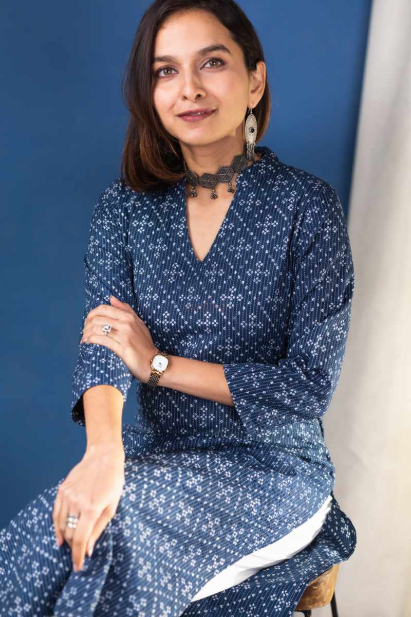 Image for Kusvaa Taf104 Falguny Cotton Kurta Sitting