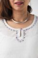 Image for Kusvaa Vcr142 Ameya Dobby Cotton Kurta With Lehriya Palazzo Closeup New