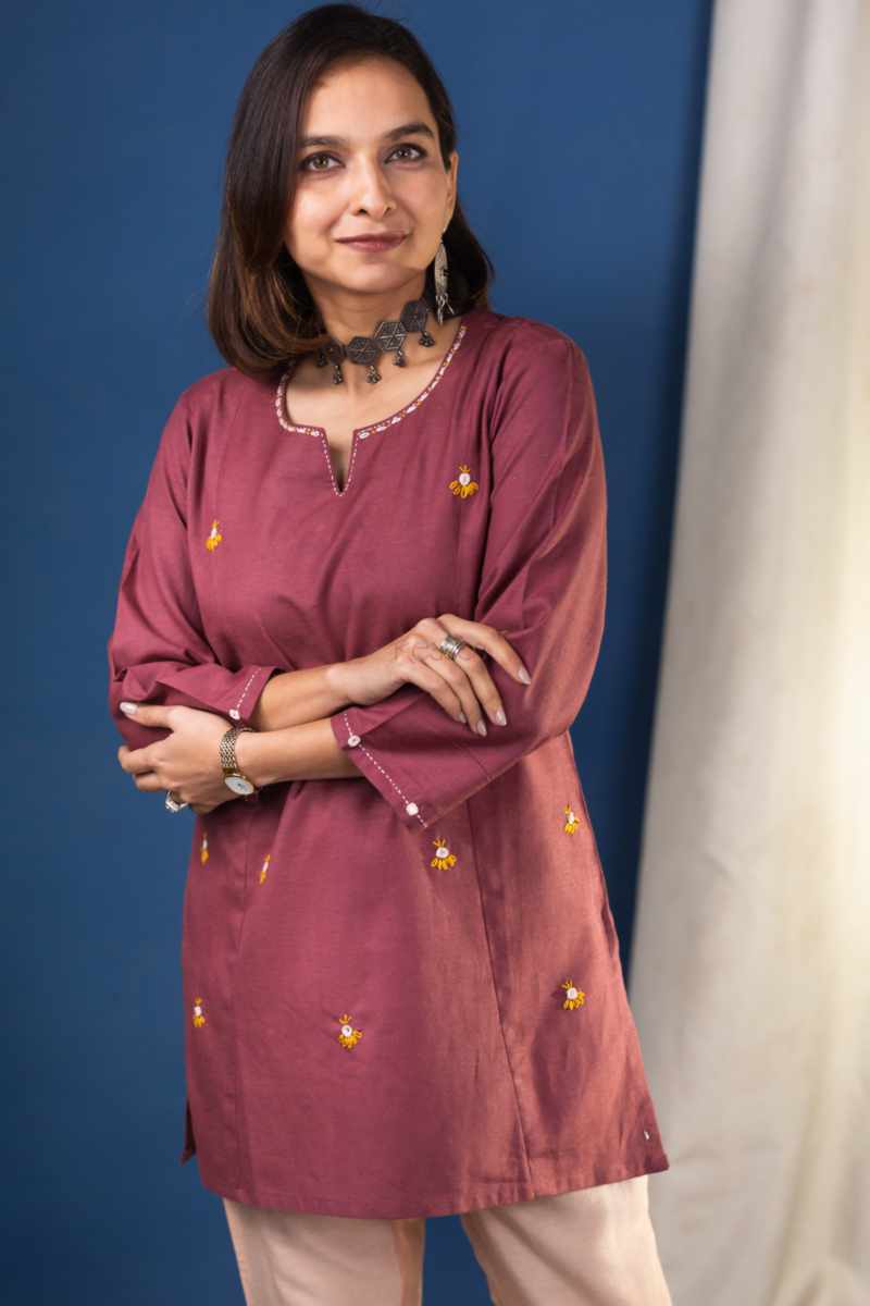 Image for Kusvaa Ws961 Siti South Cotton Short Kurti Front