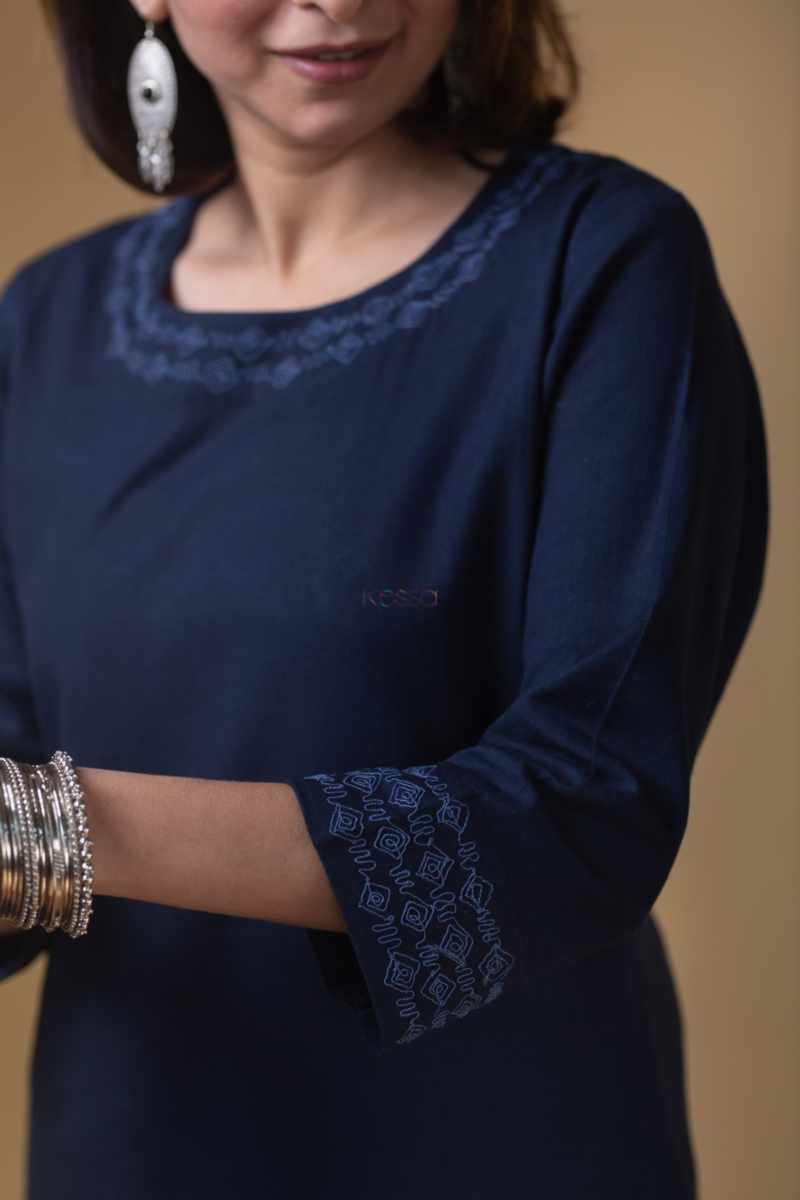 Image for Kusvaa Ws978 Aamiya South Cotton Kurta Closeup