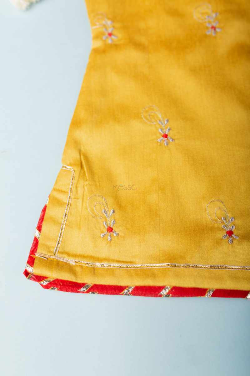 Image for Kusvaa Wsk58 Aadhini Girls Silk Dhoti Set Closeup 2