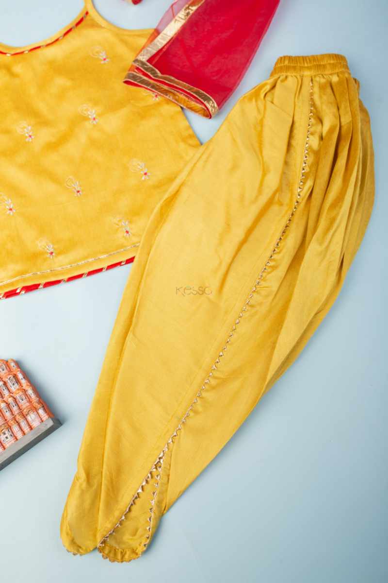 Image for Kusvaa Wsk58 Aadhini Girls Silk Dhoti Set Side