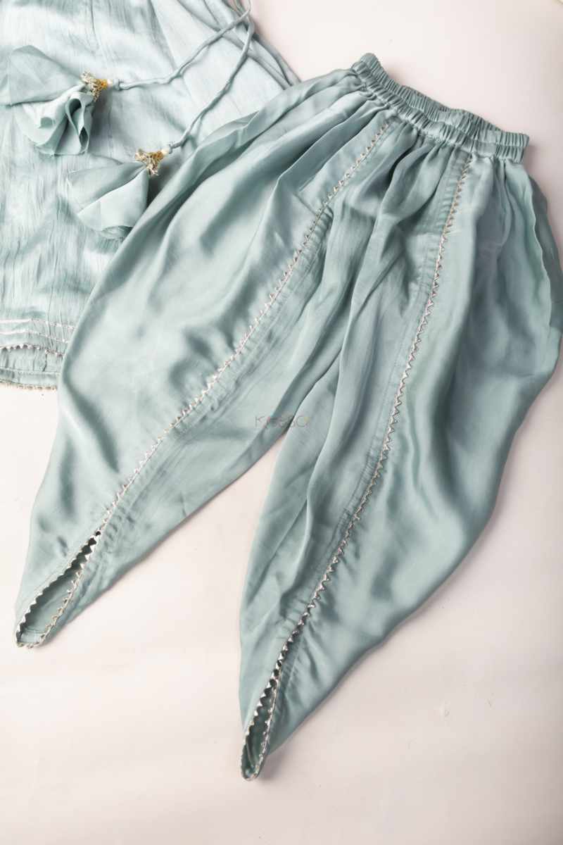 Image for Kusvaa Wsk60 Assa Girls Silk Dhoti Set Closeup