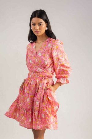 Image for Kusvaa Anuk13 Kashi Handblock Cotton Dress Featured