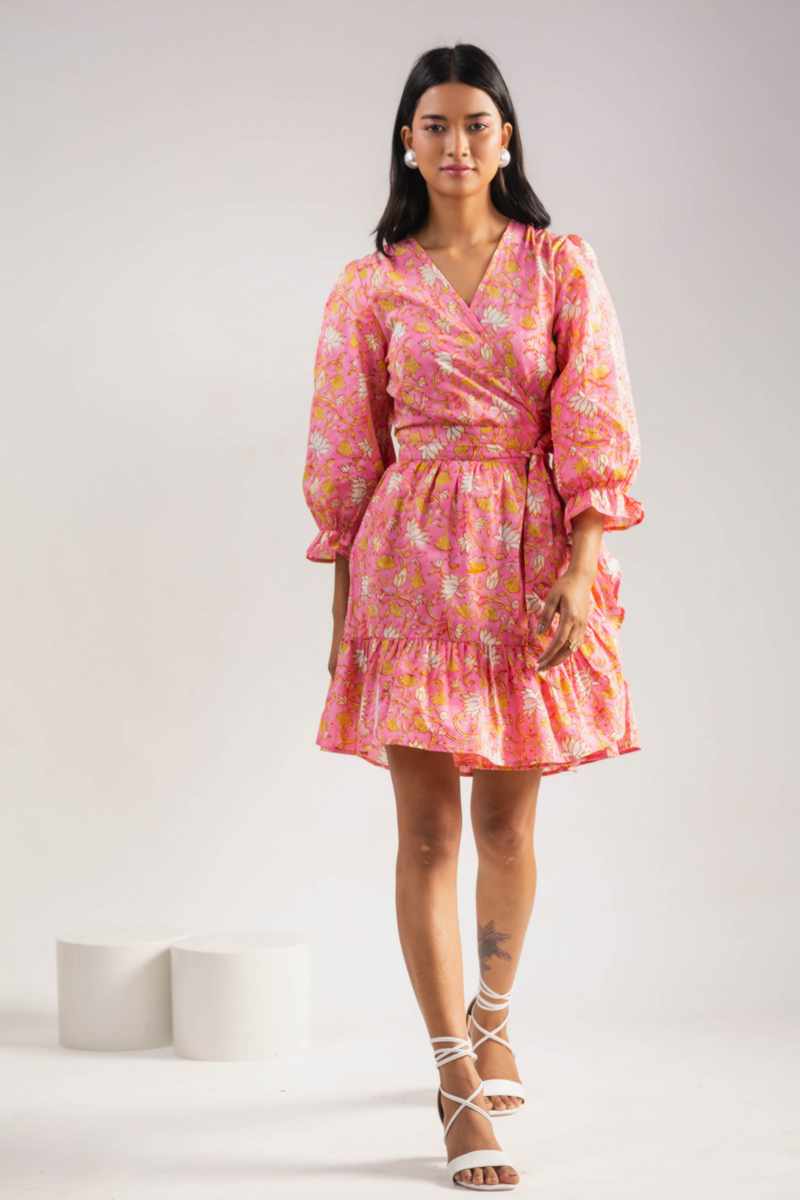 Image for Kusvaa Anuk13 Kashi Handblock Cotton Dress Front