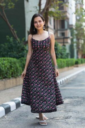 Image for Kusvaa Anuk14 Ekathva Handblock Cotton Dress Featured