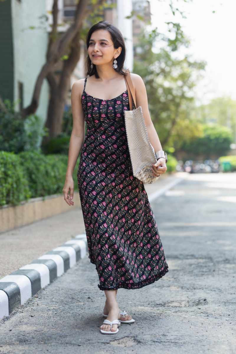 Image for Kusvaa Anuk14 Ekathva Handblock Cotton Dress Front
