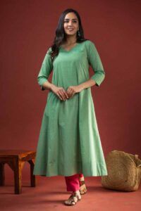 Image for Kusvaa Avdaf206 Isnadevi Cotton A Line Kurta Featured