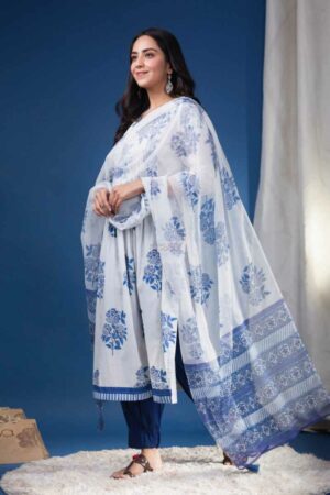 Image for Kusvaa Avdaf207 Mohana Straight Kurta With Dupatta Featured