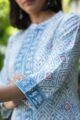 Image for Kusvaa Avdaf208 Shashi Handblock Cotton A Line Kurta Closeup 2
