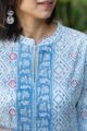 Image for Kusvaa Avdaf208 Shashi Handblock Cotton A Line Kurta Closeup