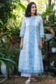 Image for Kusvaa Avdaf208 Shashi Handblock Cotton A Line Kurta Side