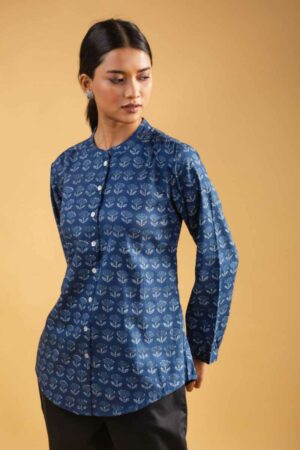 Image for Kusvaa Avdaf209 Alina Block Print Full Sleeves Shirt Featured